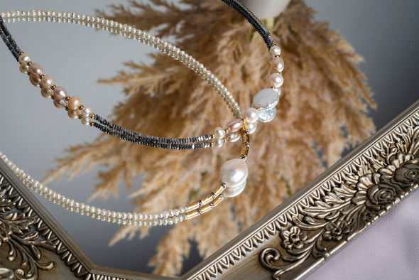 Pearl and Gold Filled Necklace- Bridal Neckace