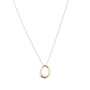 Textured Gold Plated Sterling Silver Pendant on Chain