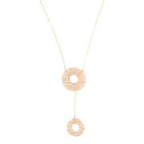 Goldfilled Lariat Style Long Circle Necklace