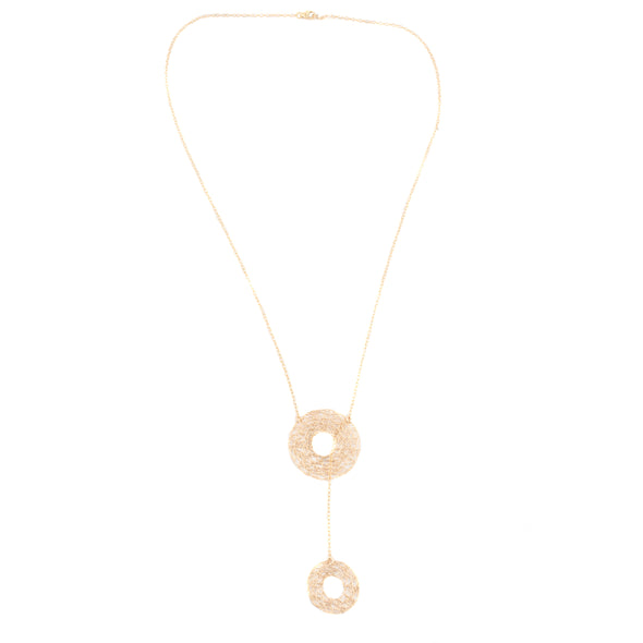 Goldfilled Lariat Style Long Circle Necklace
