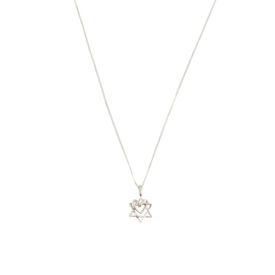 Star of David with Heart-Sterling Silver