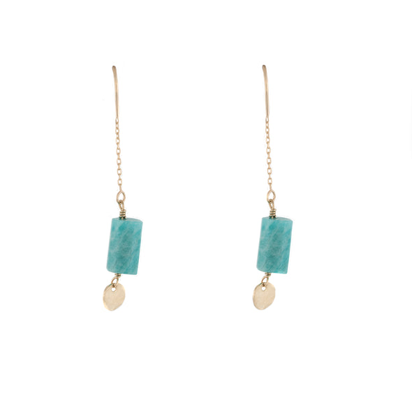 Handcrafted Sterling Silver Earrings with Amazonite Stone and Gold Accent - Unique Israeli Design"