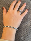 Two Tone Textured Sterling Silver Bracelet
