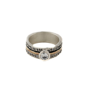 Meditation Ring in Sterling Silver and Gold- Engagement Ring