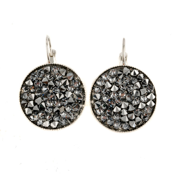 Silver Swarovski Crystal Rock Earrings-Medium - omani online
