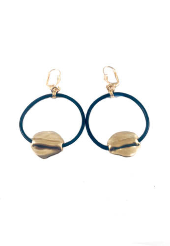 Gray Hoop and Charm Earring - omani online