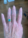 Gold Plated Sterling Silver Textured Ring with Turquoise Stone