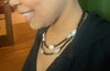 Pearl and Onyx Necklace -Double Strand with Gold Filled Accents
