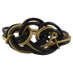 Interwoven Bracelet in Brown and Gold - omani online