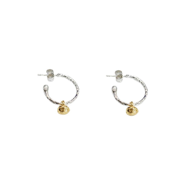 Textured Sterling Silver Hoops Handcrafted in Israel