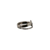 Textured and Smooth Sterling Silver Ring Handcrafted in Israel