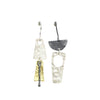 Artisan Three-Tone Statement Earrings – Sterling Silver with Oxidized & Gold-Plated Details, Handmade in Israel