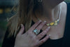 Three Tone Sterling Silver Necklace with Front Design