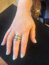 Statement Three Tone Sterling Silver and Gold Ring Handmade in Israel