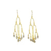 Gold Plated Sterling Silver Chandelier Earrings with Labradorite Stone Handmade in Israel