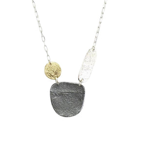 Three Tone Sterling Silver Necklace Handmade in Israel