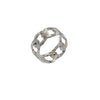 Modern Sterling Silver Link Ring – Textured Intertwined Design Handcrafted in Israel
