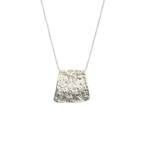 Textured Sterling Silver Pendant Necklace – Handcrafted Minimalist Jewelry from Israel