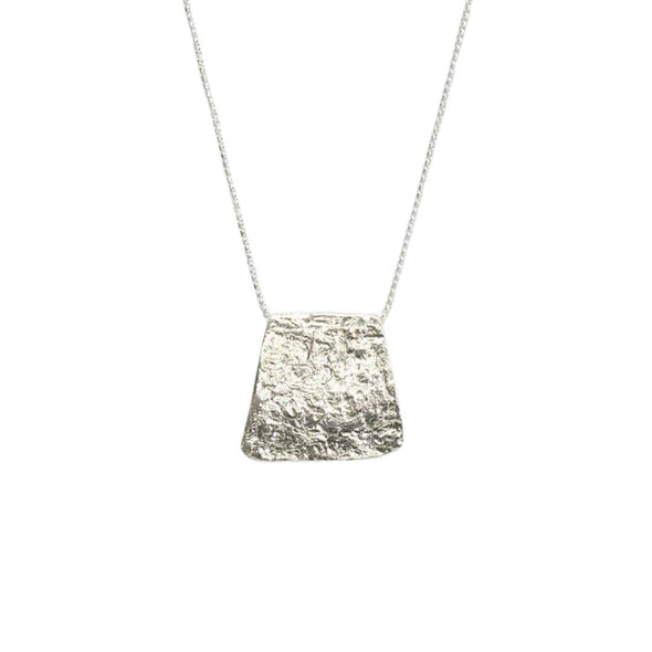 Textured Sterling Silver Pendant Necklace – Handcrafted Minimalist Jewelry from Israel