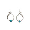 Textured Sterling Silver Earrings with Turquoise – Handcrafted Artisan Jewelry from Israel