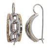Sterling Silver and Gold Earrings Link Design Handmade in Israel
