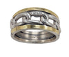 Sterling Silver and Gold Ring Link Design Handmade in Israel