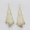 Gold Plated Sterling Silver Chandelier Earrings with Labradorite Stone Handmade in Israel
