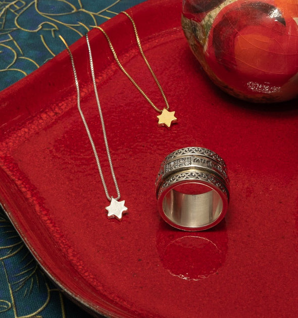Star of David-Dainty Gold Plated Sterling Silver Handmade in Israel