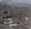 Statement Sterling Silver Ring with Turquoise Stone Handmade in Israel