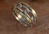 Sterling Silver and Gold Ring Link Design Handmade in Israel