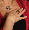 Sterling Silver Three Tone Pendant on Cable- Handmade in Israel