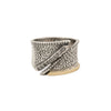 Sterling Silver and Gold Band with Cubic ZirconIa- Handmade in Israel