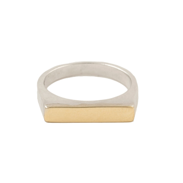 Sterling Silver and Gold Ring- Stackable Ring Handmade in Israel