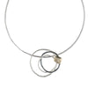 Artisan Three Tone Sterling Silver Pendant on Cable-Handmade in Israel