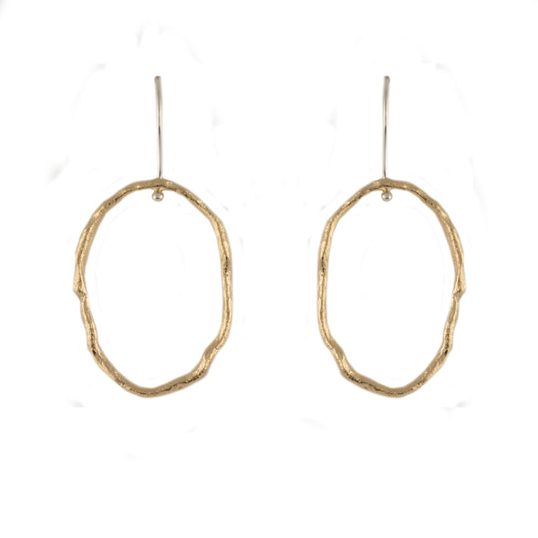 Gold Plated Sterling Silver Hoop Earrings- Handmde in Israel