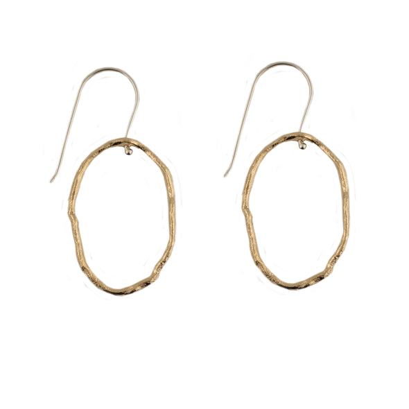 Gold Plated Sterling Silver Hoop Earrings- Handmde in Israel