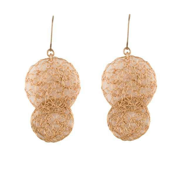 Gold Filled Mesh Earrings Handmade in Israel