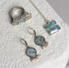 Ancient Roman Glass and Sterling Silver Earrings with Pearls-Handmade in Israel