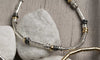 Handcrafted Sterling Silver Bracelet with Gold Plated Oxidized Accents – Made in Israel