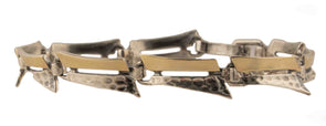 Sterling Silver and Gold Artisan Bracelet Handmade in Israel