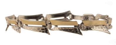 Sterling Silver and Gold Artisan Bracelet Handmade in Israel