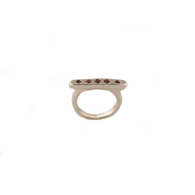 Pink Tourmaline Hammered Sterling Silver Ring – Handmade in Israel