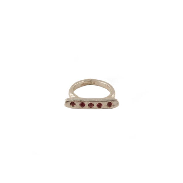 Pink Tourmaline Hammered Sterling Silver Ring – Handmade in Israel