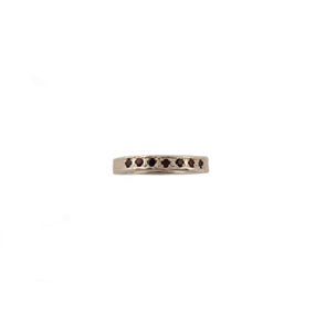 Textured Stackable Sterling Silver Ring with Garnet – Handcrafted in Israel
