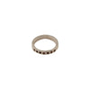 Textured Stackable Sterling Silver Ring with Garnet – Handcrafted in Israel