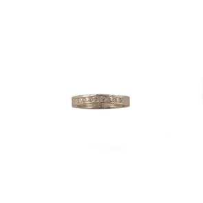 Textured Sterling Silver Ring with Moissanite – Handcrafted in Israel
