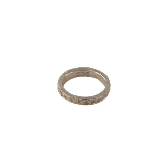 Textured Sterling Silver Ring with Moissanite – Handcrafted in Israel