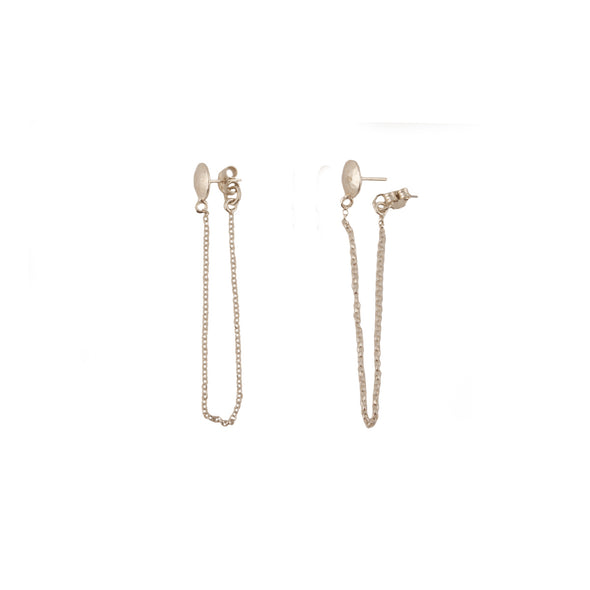 Modern Sterling Silver Chain Earrings – Handcrafted in Israel