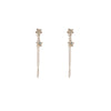 Sterling Silver Chain Earrings with Double Flower – Handmade in Israel