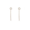 Star of David Sterling Silver Earrings with Chain Handmade in Israel
